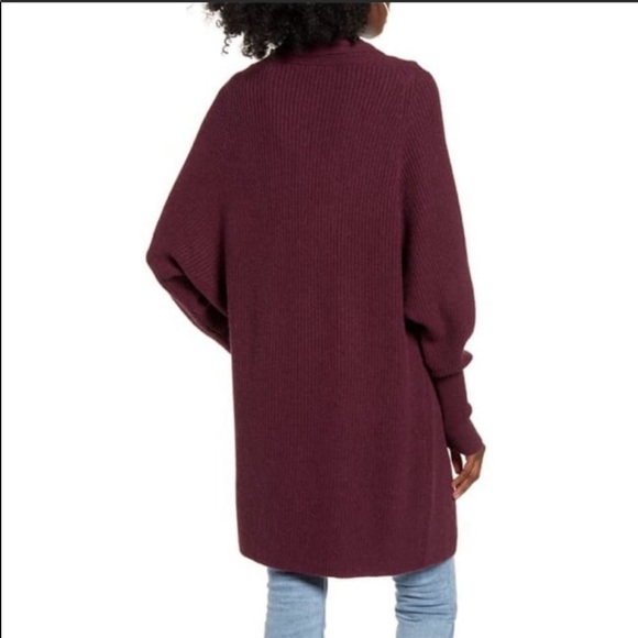 NWT Leith Dolman Sleeve Long Cardigan Burgundy XS - Picture 7 of 9